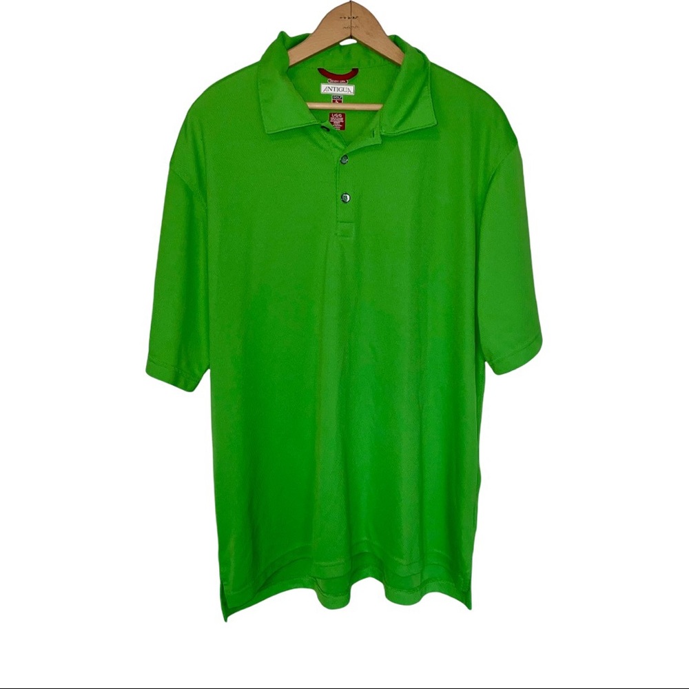 Antigua Green Polo Golf Tennis Short Sleeve Tee Shirt
